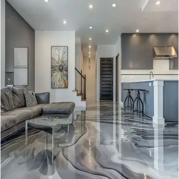 epoxy resin flooring in a well furnished interior